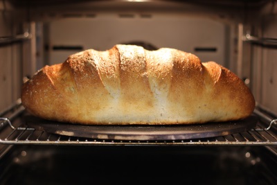 Loaf has risen, obscuring the fan