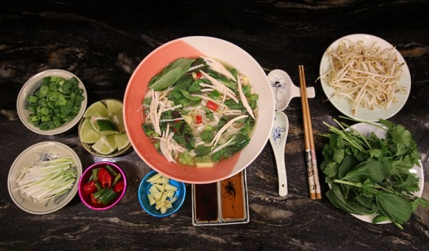 Pho Ga dinner is served