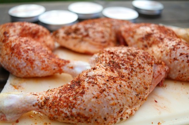 About to go into the Big Green Egg