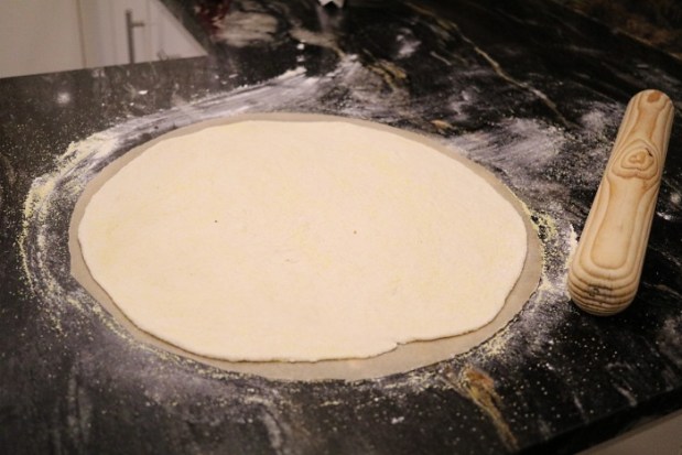 Place and roll out shaped dough on the parchment