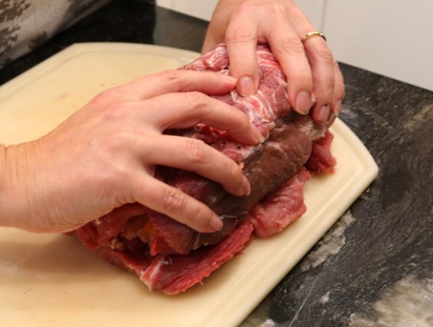 ... pressing firmly to keep it together