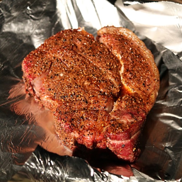 The same steak cooked and ready to be rested