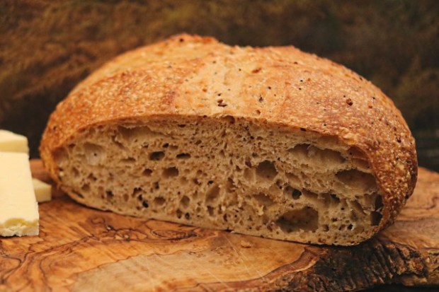 Gentle folding keeps air pockets in the dough leading to a loose crumb