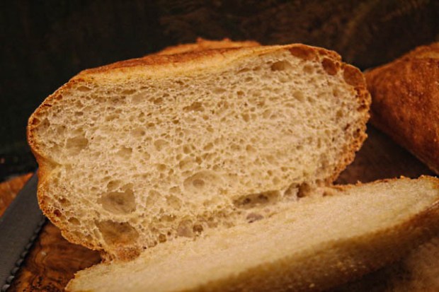 Light and airy crumb from higher hydration levels in the dough