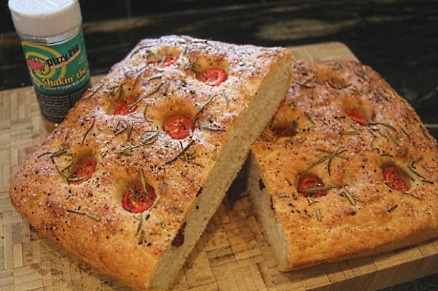 Focaccia with Dizzy Pig Shakin' The Tree rub on top