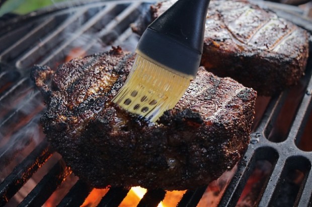 Applying the bone marrow glaze ...