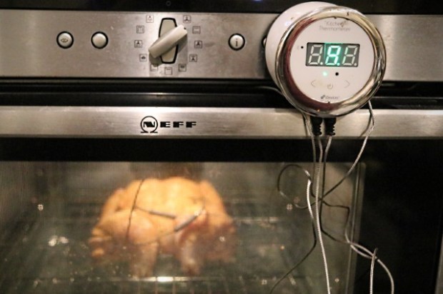 Cooking a chicken to temperature with a Kitchen Thermometer