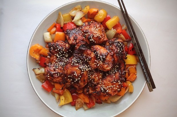 Ancho chili and hoisin sauce chicken