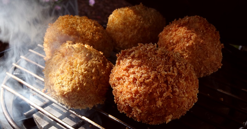 Smoked scotch eggs