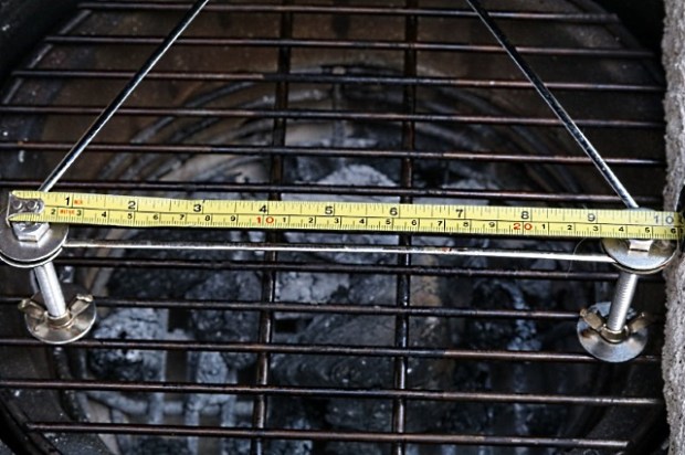 A 10 inch gap between the outside of the bolts