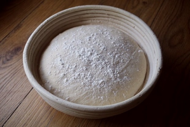 Dough proving in a banneton prior to baking