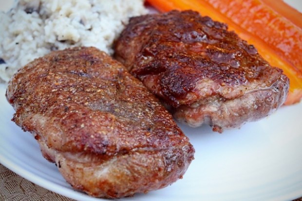 Duck breast with Dizzy Pig rub served two ways