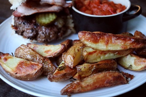 ... and then served with smash burgers and BBQ baked beans