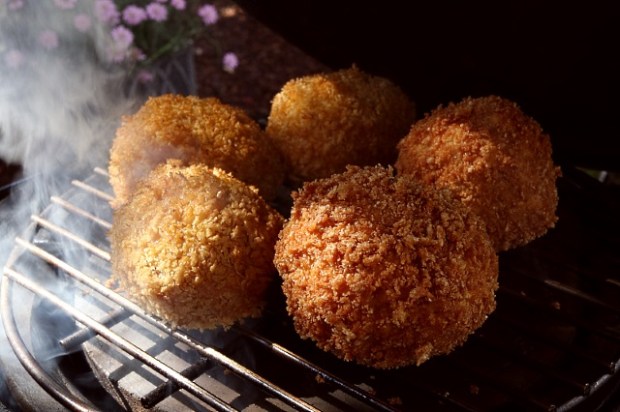 Smoked scotch eggs
