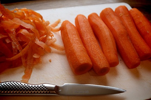 Peeled and ready for bagging or slicing