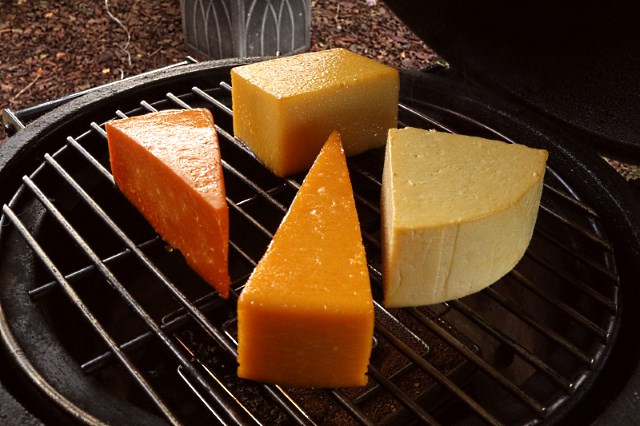 Cheeses smoking in a Big Green Egg (library pic)