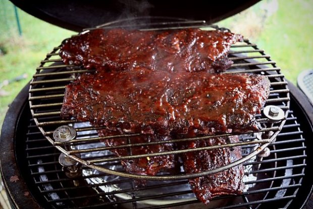 Finishing off using a two level rack