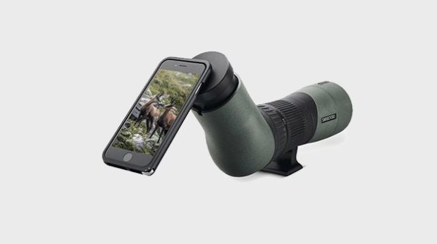 IPhone 6 attached to a Swarovski spotting scope (picture from Swarovski Optik)