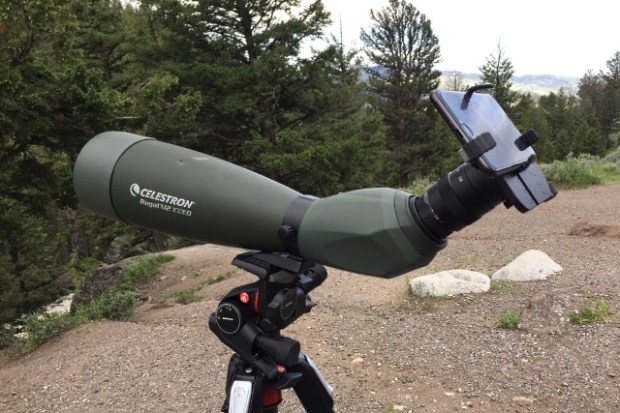 Full setup with Manfrotto carbon fibre tripod and geared head