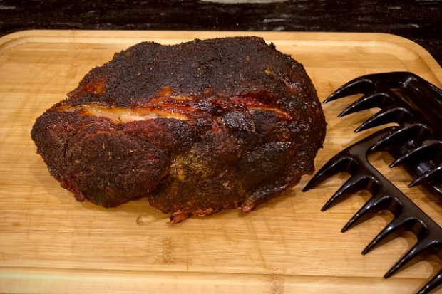 Pork shoulder rested and ready to shred with bear claws