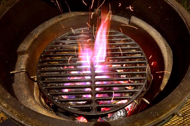 Cooking surface close to the coals in the 