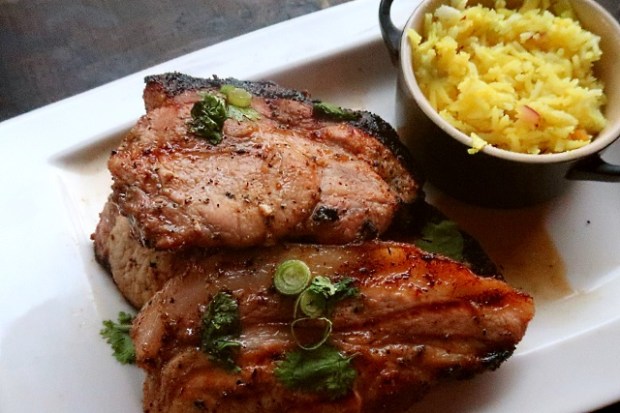 Vietnamese lemongrass pork served with rice