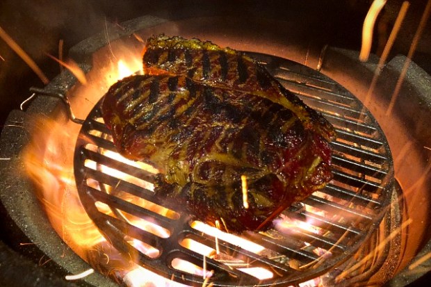 Direct sear over the coals