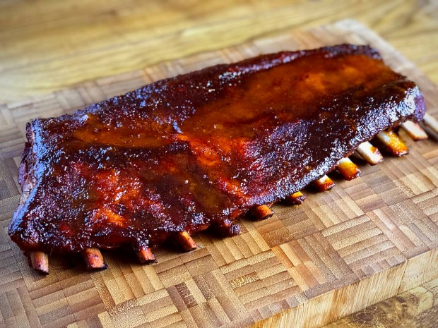 St. Louis ribs ready to slice