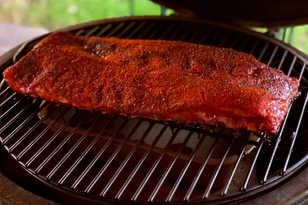 The rack of ribs prior to wrapping