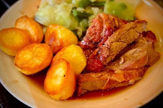 Ultra cripsy roast potatoes with lamb