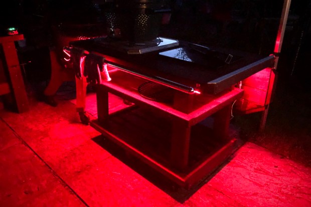 Red undercounter lighting