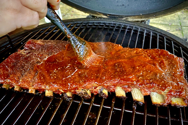 Applying the Mexican BBQ glaze